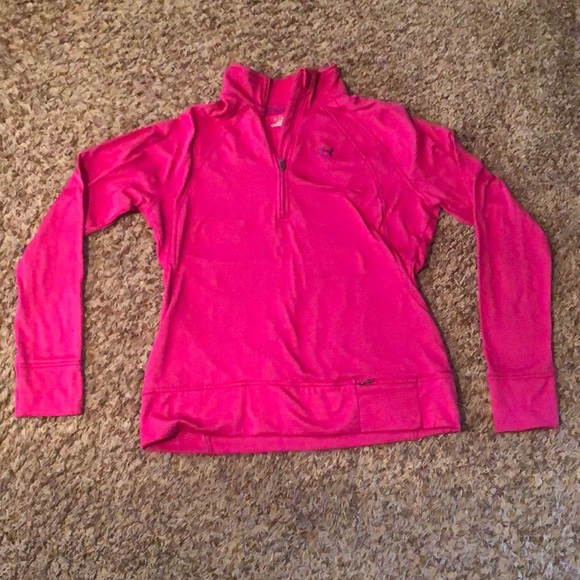 Under Armour Tops - Under Armour pink quarter zip. Size large.
